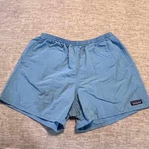 Patagonia Baggies Shorts Men's Large Blue Nylon Mesh Lined‎ Swim Trunks